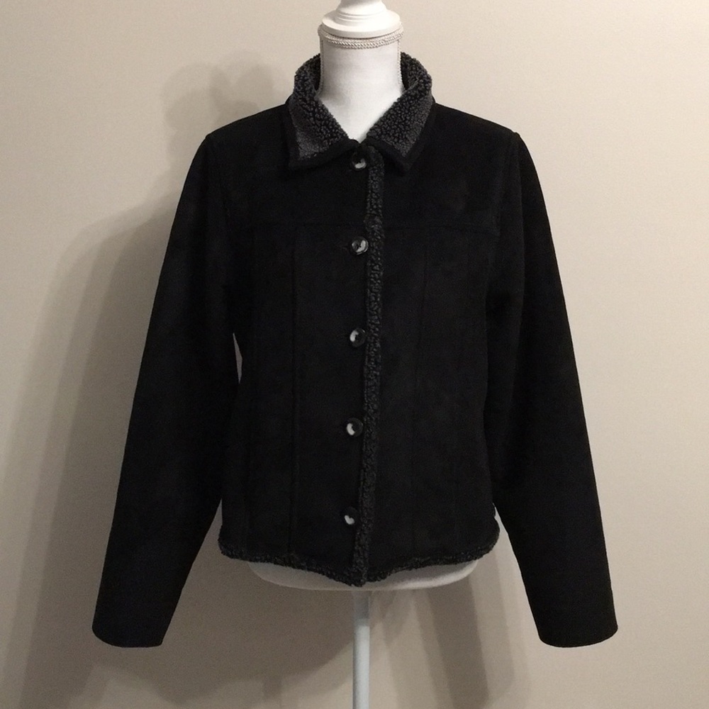 LL Bean Sherpa Lined Suede Jacket.